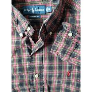 Ralph Lauren Mens‎ Multicolor Plaid Cotton Wool Long Sleeve Button-Up Shirt M